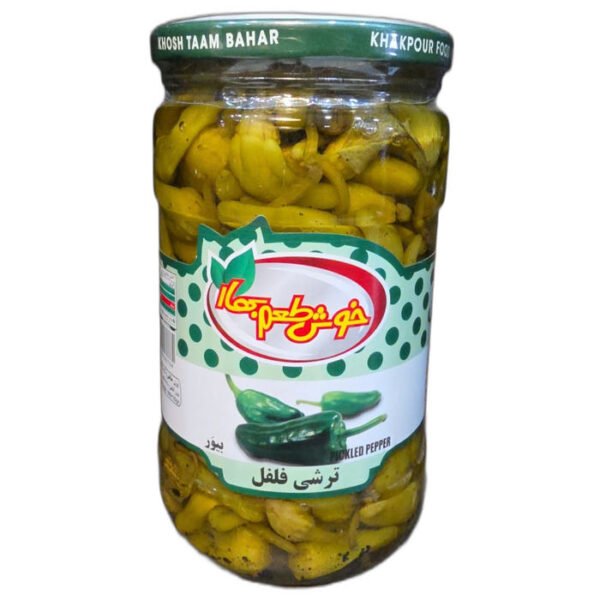 Khosh Taam Bahar Pickled Green Peppers (Torshi Felfel) 680g glass jar
