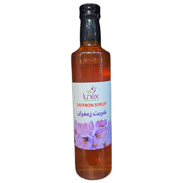 Lunex Saffron Syrup (Sharbat Zafaran) 650g glass bottle