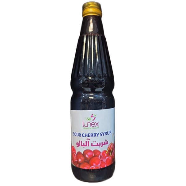 Lunex Sour Cherry Syrup (Sharbat Albaloo) 669g glass bottle